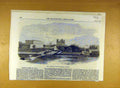 Original Old Antique Print 1870 Fort Church South Barracks Calcutta Victorian