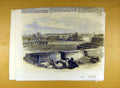 Original Old Antique Print 1870 Calcutta Plassey Gate View 19th