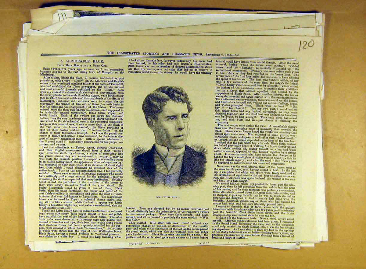 Original Old Antique Print 1884 Portrait Phillip Beck Social History Victorian