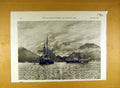 Original Old Antique Print 1892 Naval Manoeuvres Ships Flotilla Navy Victorian