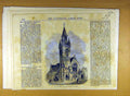 Original Old Antique Print 1871 Smithfield Martyrs Memorial Church Building 19th