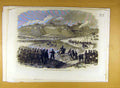 Original Old Antique Print Assault South-East Bastions Castle Military