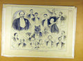 Original Old Antique Print Character Ball Freemasons Tavern Sketches