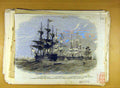 Old Antique Print 1856 Naval Review Hm Divisional Ships Gun-Boat Flotilla 19th