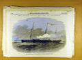 Original Old Antique Print 1856 Naval Review Spithead Gun-Boat Flotilla 19th