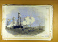 Original Old Antique Print 1857 Emperor Empress French Osborne Isle Wight Ships