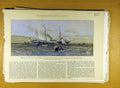 Original Old Antique Print 1887 San-Remo Princess Hms Smyrna Royal Naval 19th