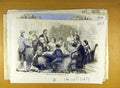 Original Old Antique Print 1857 New-Year Party People Social History Victorian