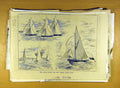 Original Old Antique Print 1884 Royal Thames Yacht Club New-Thames Sailing 19th