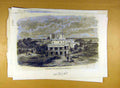Original Old Antique Print 1869 Government House Lahore Punjaub India Victorian
