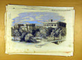 Original Old Antique Print Jacobabad Scinde India Building Indian