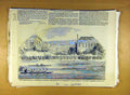 Original Old Antique Print 1851 Castle-Hotel Richmond Metropolitan Commissioners
