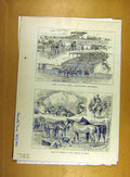 Old Antique Print 1893 Camp Horses Persia Sport Africa Horse-Race-Course 19th