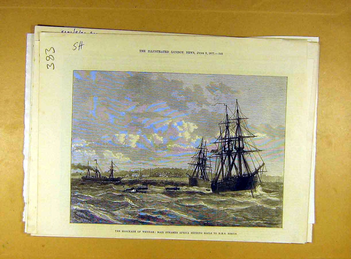 Original Old Antique Print 1882 Sailor Princes Hms Cleopatra Electric Light Ship
