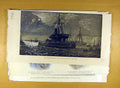 Original Old Antique Print 1887 Naval Manoeuvres Gun-Boat Flotilla Downs 19th