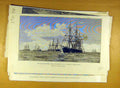 Original Old Antique Print 1890 Naval Manoeuvres Tyron Squadron Steam Fleet 19th