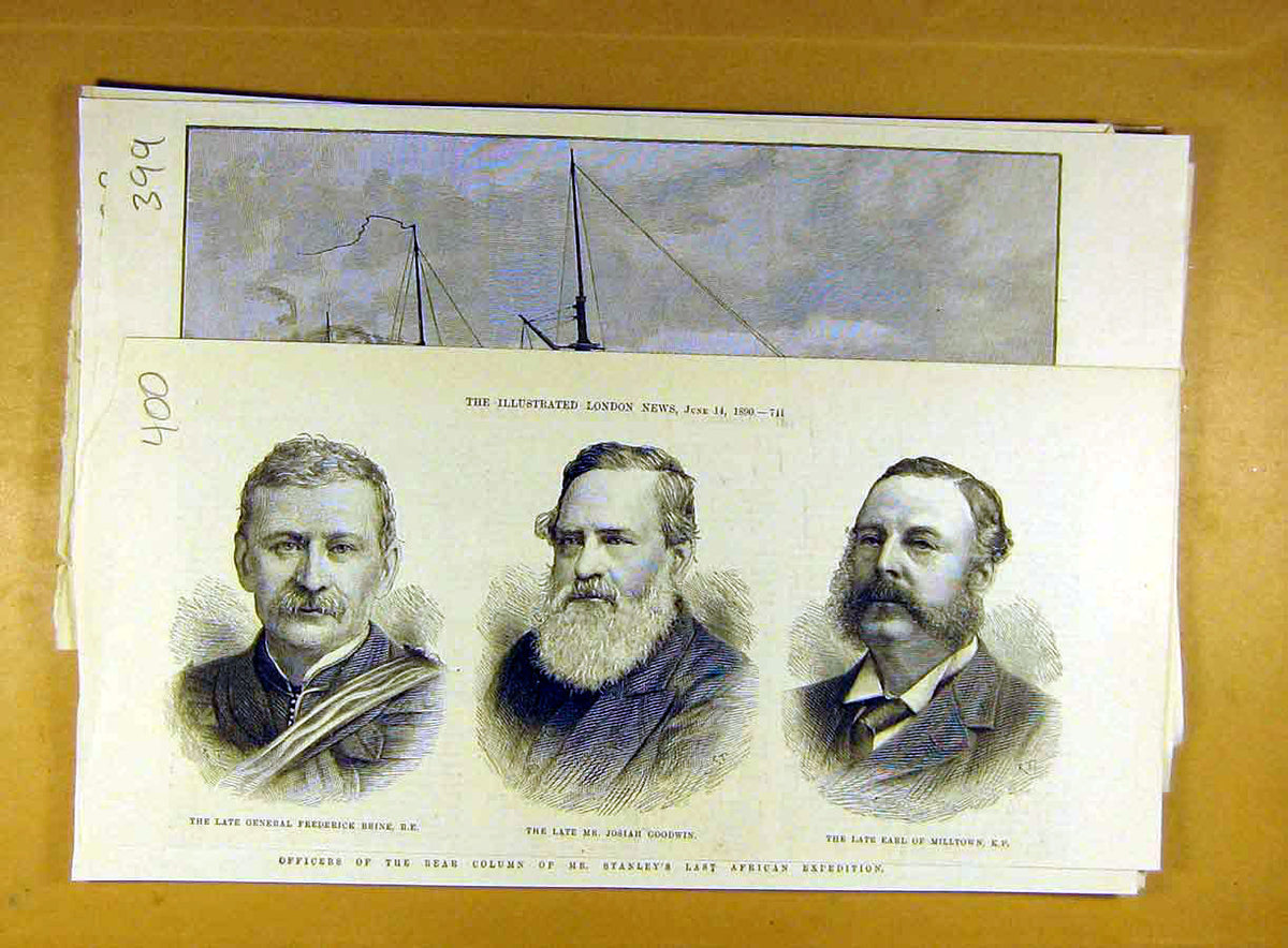 Original Old Antique Print 1890 Brine Goodwin Milltown Portrait 19th