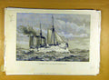Old Antique Print 1890 American Navy Uss York-Town Torpedo-Cruiser Naval 19th