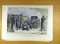 Original Old Antique Print 1887 Austrian War Nordenfeldt Guns Vienna Neustadt