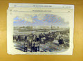 Original Old Antique Print 1862 Colours Victoria Rifles Montreal Canada Military