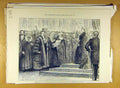 Original Old Antique Print 1887 Jubilee Address Queen City-Corporation London
