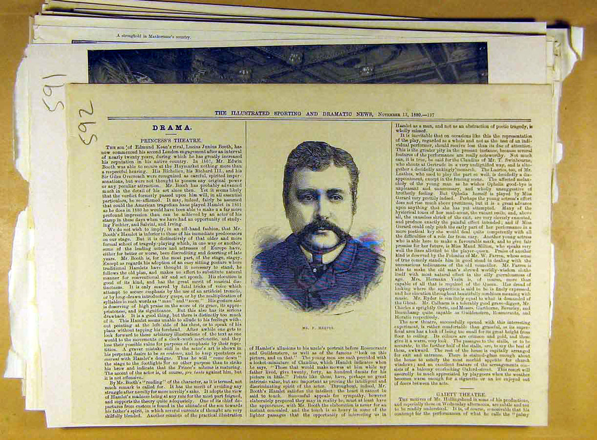 Original Old Antique Print 1880 Portrait Mervin Social History 19th