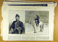 Original Old Antique Print 1890 Pechkoff Siberia St. Petersburg Horseback Rider