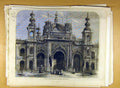 Original Old Antique Print Gate Kaiserbagh Lucknow Building Architecture