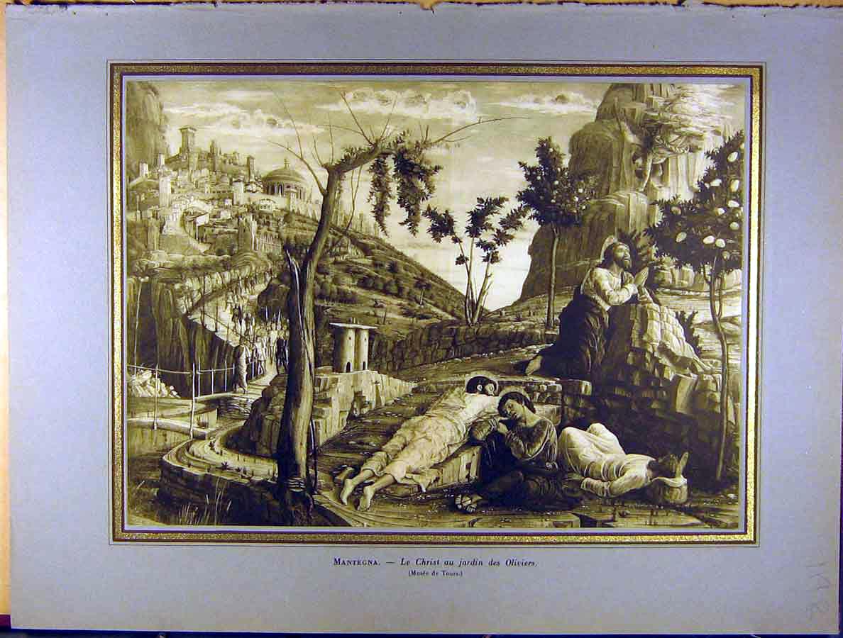 Old Antique Print Mantegna Oliviers Christ Canaletto Guardi Venice French 20th