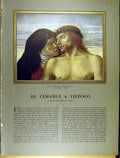 Original Old Antique Print Pieta Christ Bellini Donatello Jean-Baptiste Marble