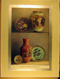 Original Old Antique Print Polychrome Vase Plate Faiences GMayodon Ceramic
