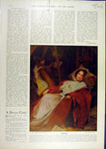 Original Old Antique Print 1916 Dreams Fisher Pauvre Fauvette Child Lepage 20th