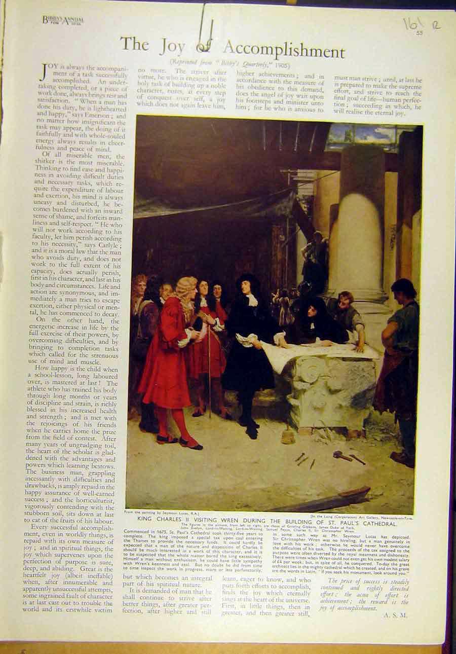 Original Old Vintage Print 1936 Lucas King-Charles-Ii Wren Dow Spring Vision