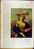 Old Antique Print 1913 Vigee-Le-Brun Portrait Watts Red-Riding-Hood Art 20th
