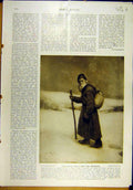 Original Old Antique Print 1913 Styka Tolstoi Infinite -Lady Battlefield Cooley