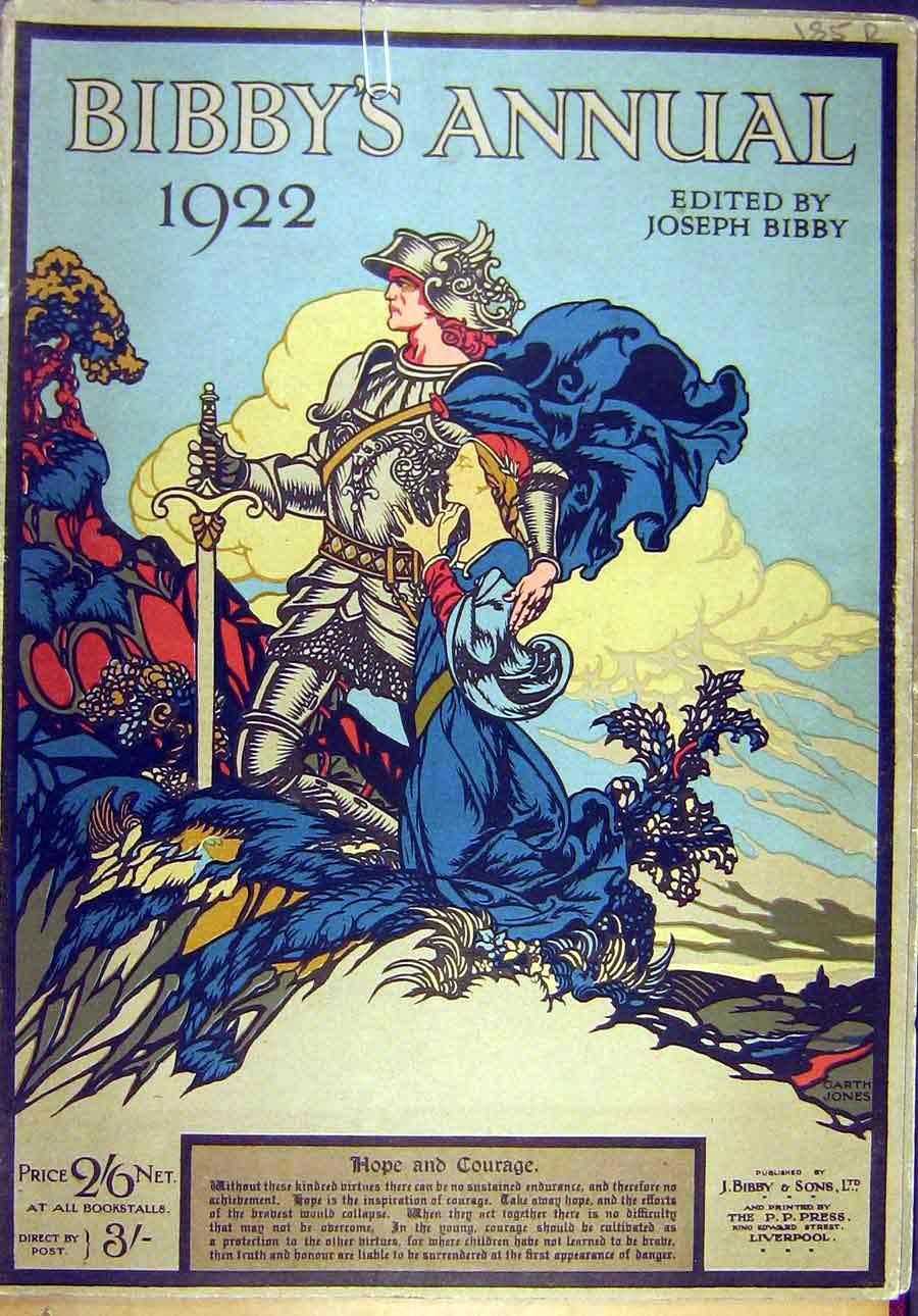 Original Old Vintage Print 1922 Hope Courage Jones Sier Harmony Fine Art 20th