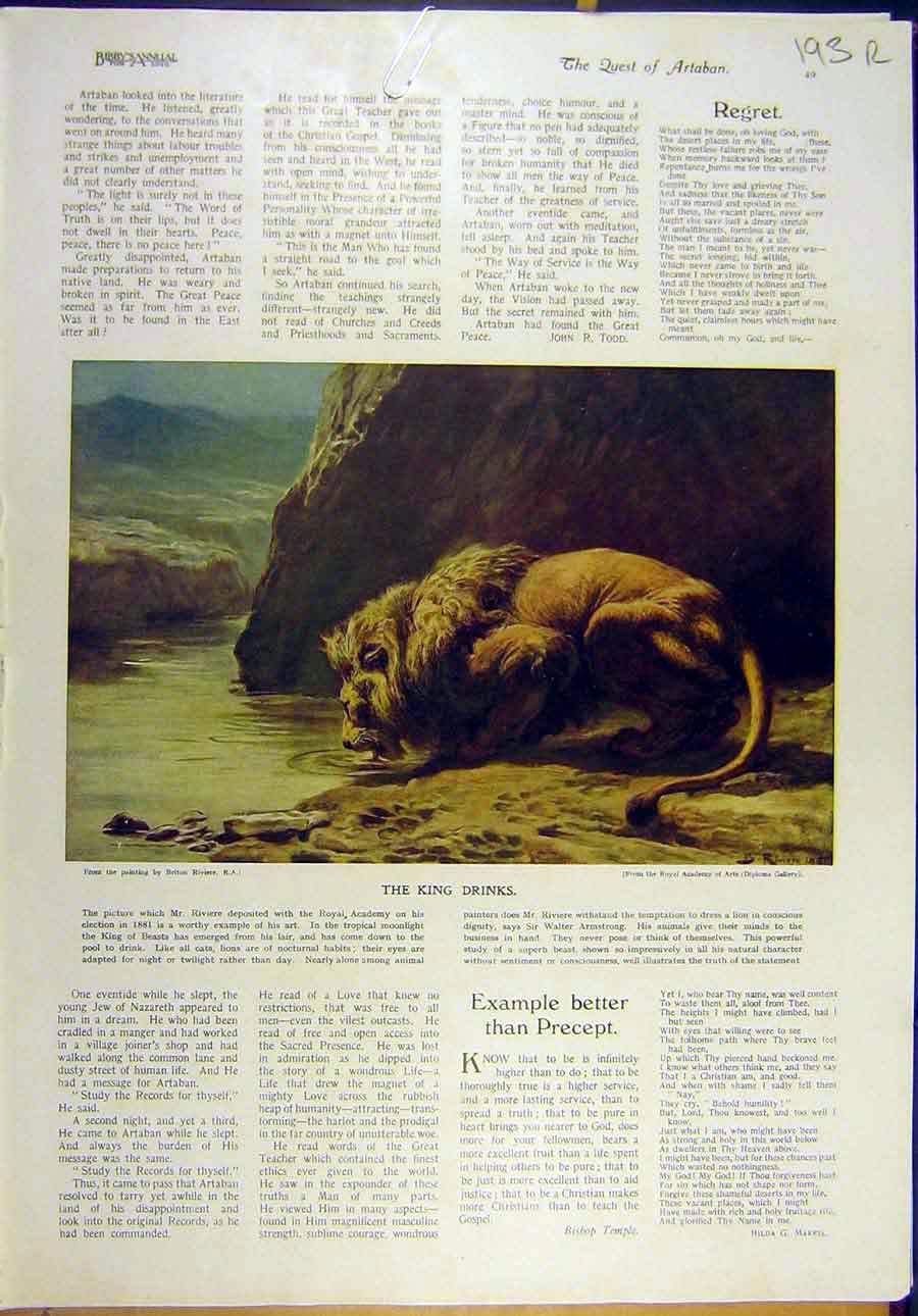 Old Vintage Print 1922 Riviere King Drinks Lion Mccormick Grievance Mayor 20th