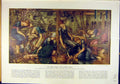 Original Old Antique Print Briar Rose Garden-Court Roberts Baalbec Temple Art