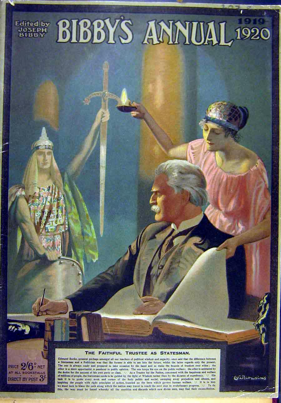 Original Old Vintage Print 1919 States-Man Burke Wallcousins Teacher Author