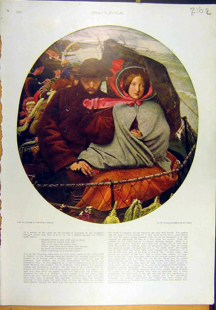 Original Old Antique Print 1912 Brown England People Dweller Innnermost Watts