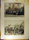 Original Old Antique Print 1904 Wellington Medical Bathers French Steeplechase