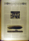 Old Vintage Print 1919 Flight Dirigible Flying-Bus Naval Admiral Squadron 20th