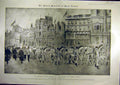 Old Antique Print 1901 Queen Victoria Coffin Procession London Piccadilly 20th