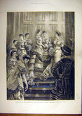 Original Old Antique Print 1879 Marriage Duke Connaught Bridesmaid Windsor 19th
