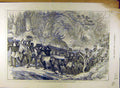 Original Old Antique Print Ashantee War Coomassie Convoy Sick Sketch Troops