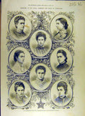 Old Antique Print 1879 Marriage Royal Duke Connaught Bridesmaids Windsor 19th