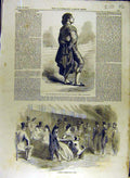 Original Old Antique Print 1856 Toreador Puceta Madrid Sketch Spain Spanish
