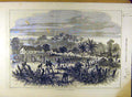 Original Old Antique Print Battlefield Arrakrampa Cape-Coast Coomassie Naval