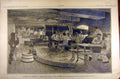 Original Old Antique Print 1884 Painting Diner L'Equipage Leblant Salon Ship
