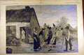 Original Old Antique Print 1884 Painting Bal Champetre Bourgogne Perret Siecle